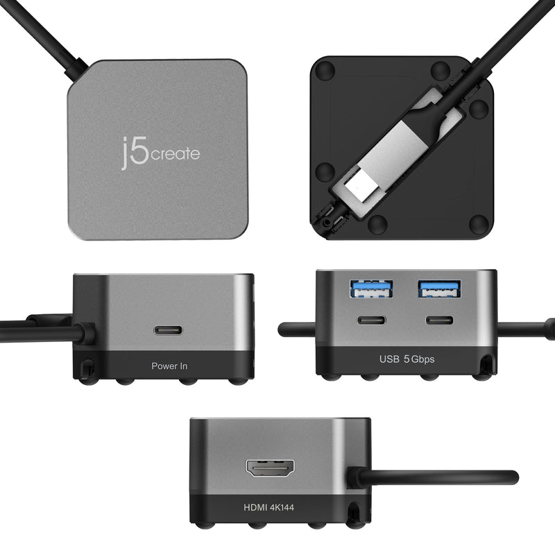 JCD361 Flexible Ports USB-C® 4K144 HDMI™ Hub - Cube Plus 6 in 1