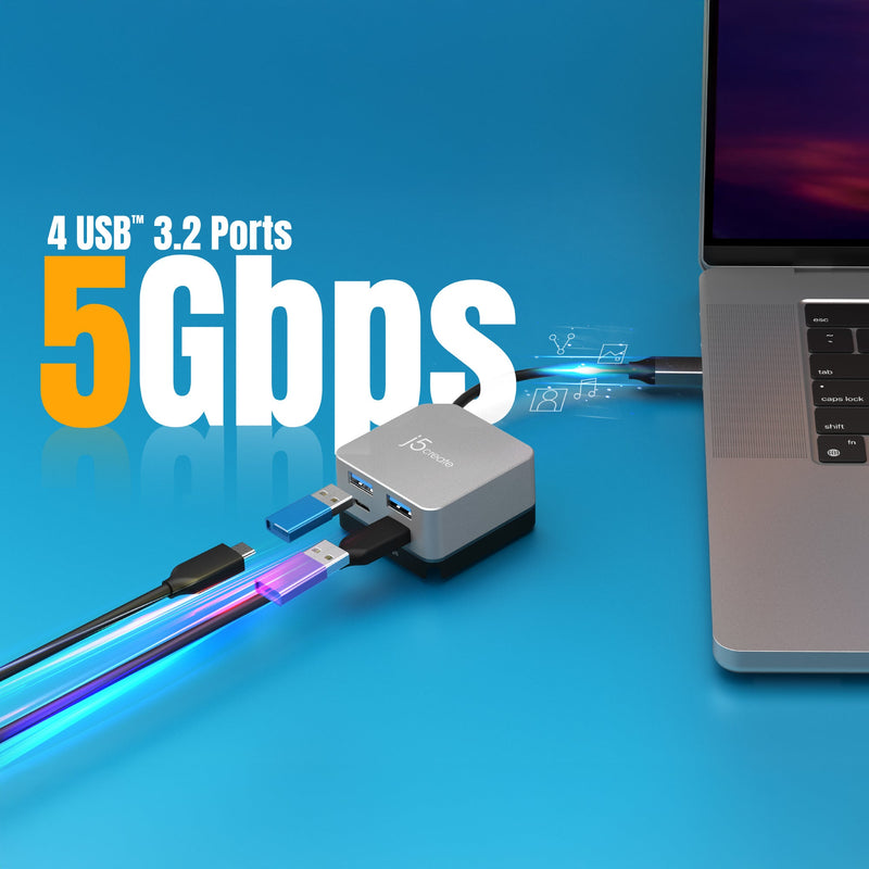 JCD361 Flexible Ports USB-C® 4K144 HDMI™ Hub - Cube Plus 6 in 1