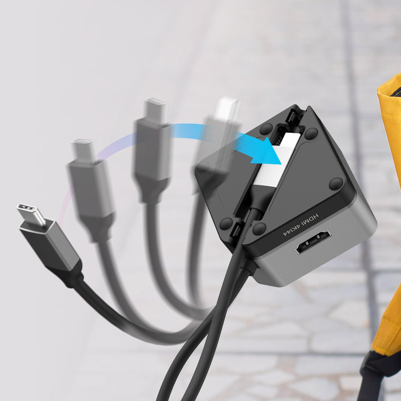 JCD361 Flexible Ports USB-C® 4K144 HDMI™ Hub - Cube Plus 6 in 1