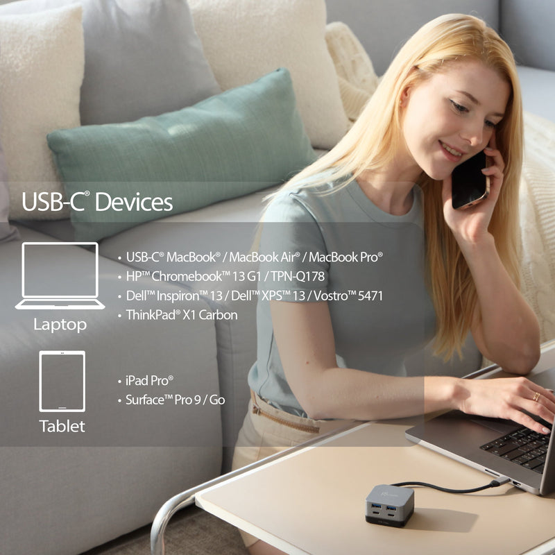 JCD361 Flexible Ports USB-C® 4K144 HDMI™ Hub - Cube Plus 6 in 1
