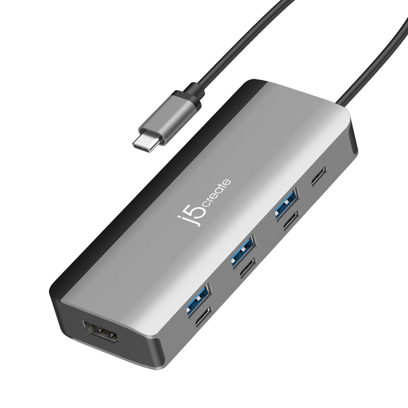 JCD362 Flexible Ports USB-C® 4K144 HDMI™ Hub  - Slim 8 in 1