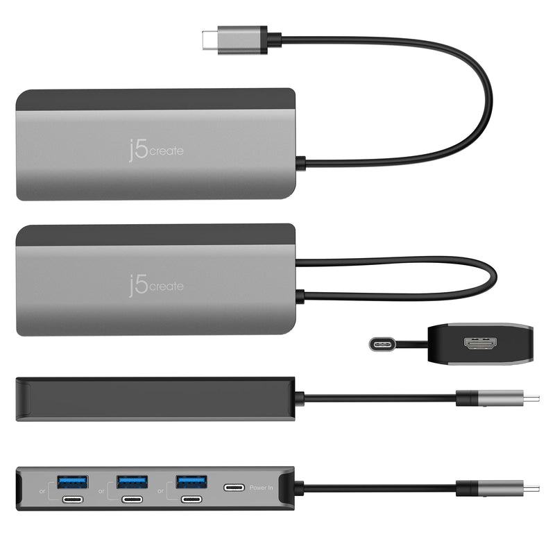 JCD362 Flexible Ports USB-C® 4K144 HDMI™ Hub  - Slim 8 in 1