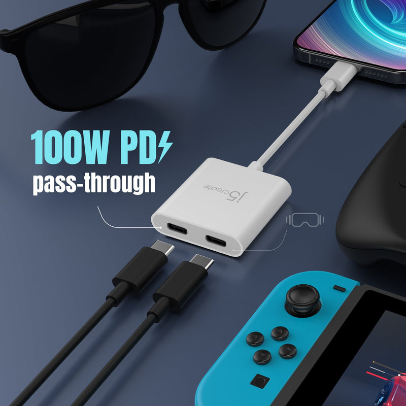 JCA164 USB-C® to Dual USB-C® with Video or Power Delivery