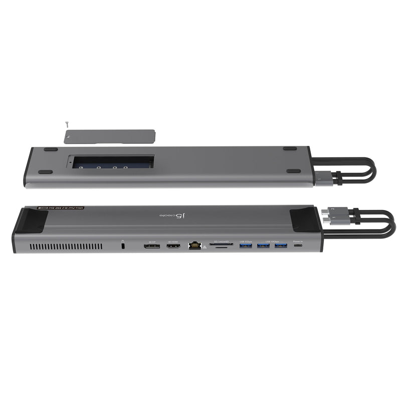 JCD551 USB-C® Dual 4K Display Docking Station with an M.2 SSD Slot