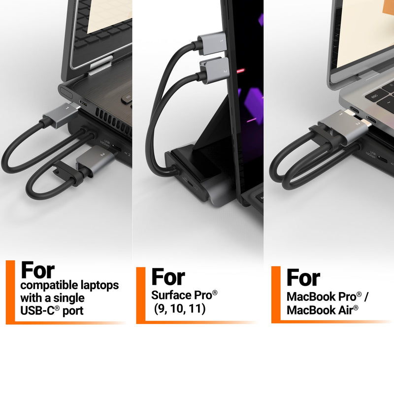 JCD551 USB-C® Dual 4K Display Docking Station with an M.2 SSD Slot