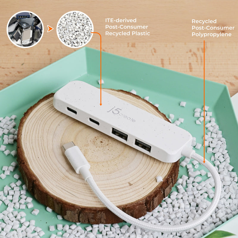 JCH342E Eco-Friendly USB-C® to 4-Port Type-C & Type-A Gen 2 Hub