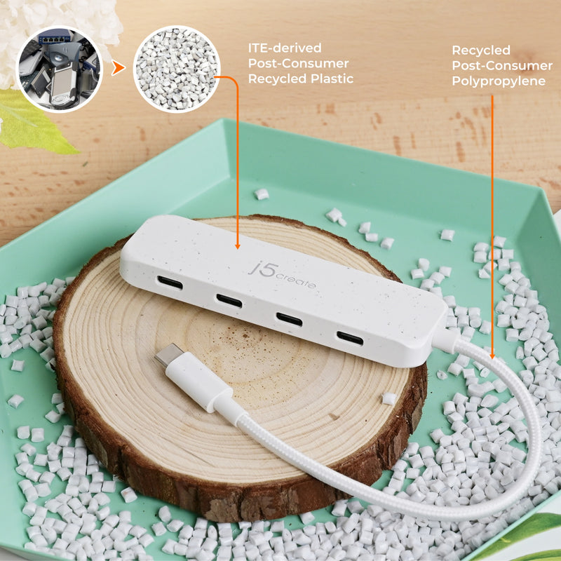 JCH345E Eco-Friendly USB-C® to 4-Port Type-C Gen 2 Hub