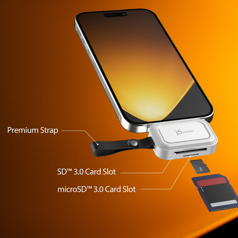 JCHSD33W USB-C® to SD™ /microSD™ Mini Adapter for Smartphones