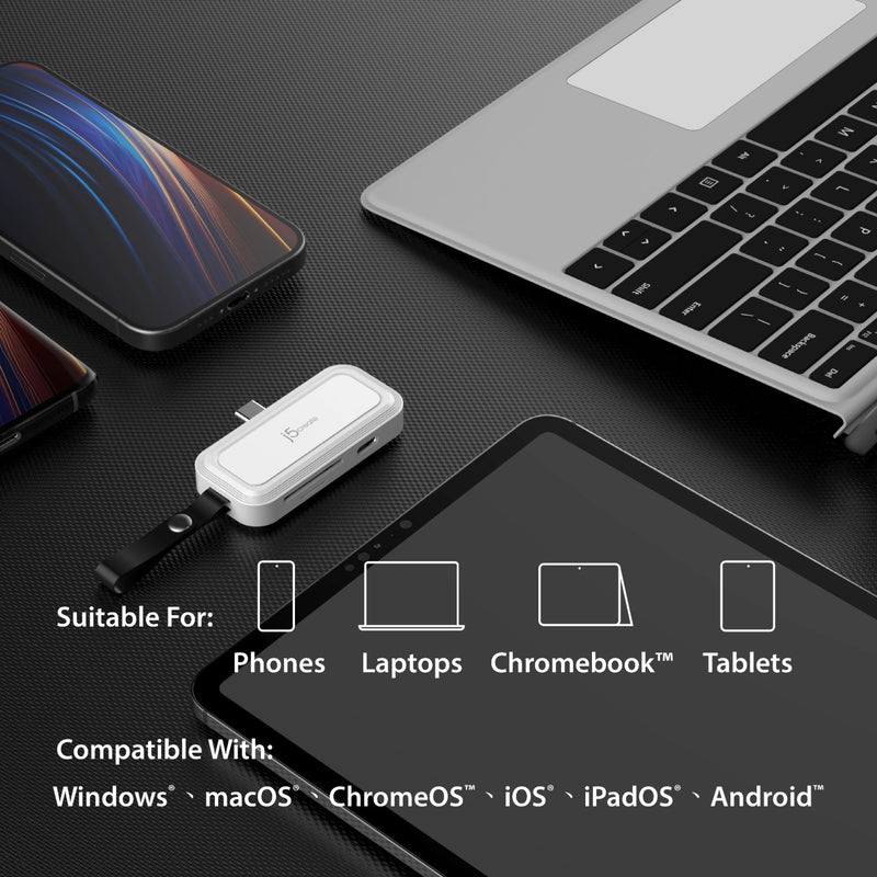 JCHSD34W USB-C® to SD™ /microSD™ Adapter for Smartphones