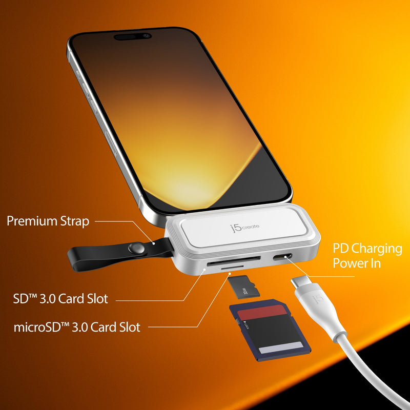 JCHSD34W USB-C® to SD™ /microSD™ Adapter for Smartphones