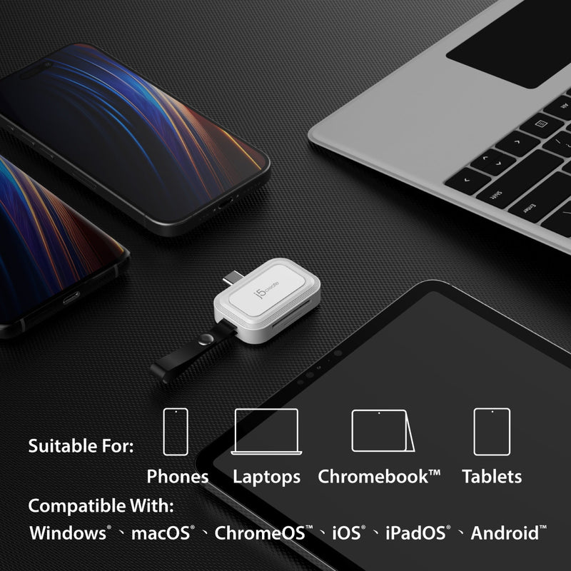 JCHSD33W USB-C® to SD™ /microSD™ Mini Adapter for Smartphones