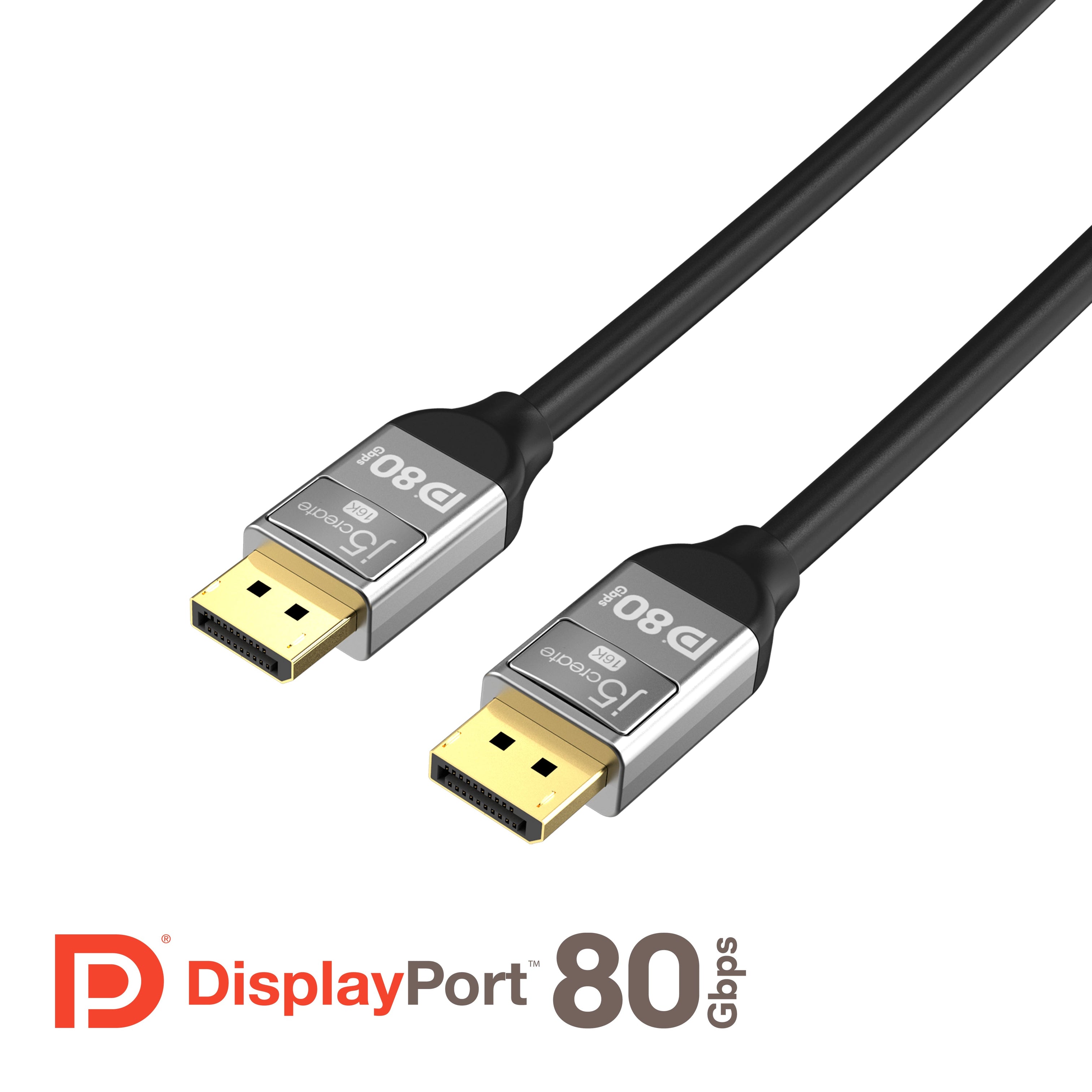 JDC44L16 VESA® Certified 16K DisplayPort™ 2.1 80Gbps Cable