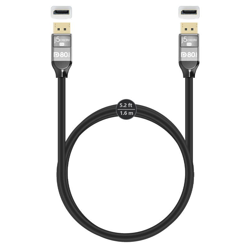 JDC44L16 VESA® Certified 16K DisplayPort™ 2.1 80Gbps Cable