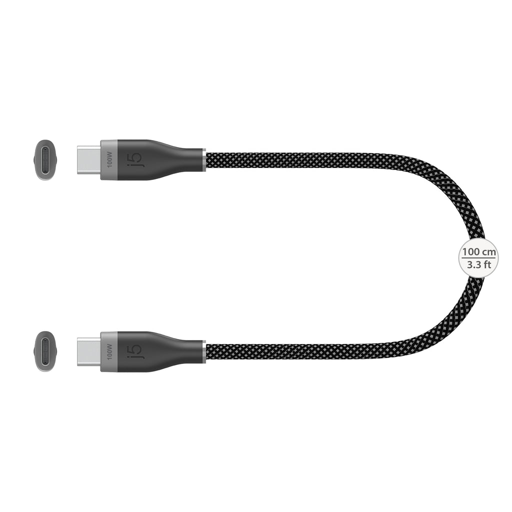 JUCX20L10 USB-C® 100W Ultra Soft Double-Braided Fast Charging Cable 3.3 FT