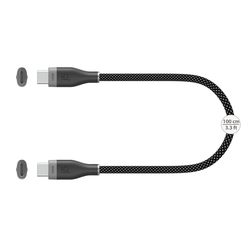 JUCX20L10 USB-C® 100W Ultra Soft Double-Braided Fast Charging Cable 3.3 FT
