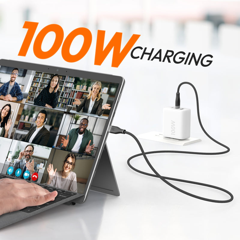 JUCX20L10 USB-C® 100W Ultra Soft Double-Braided Fast Charging Cable 3.3 FT