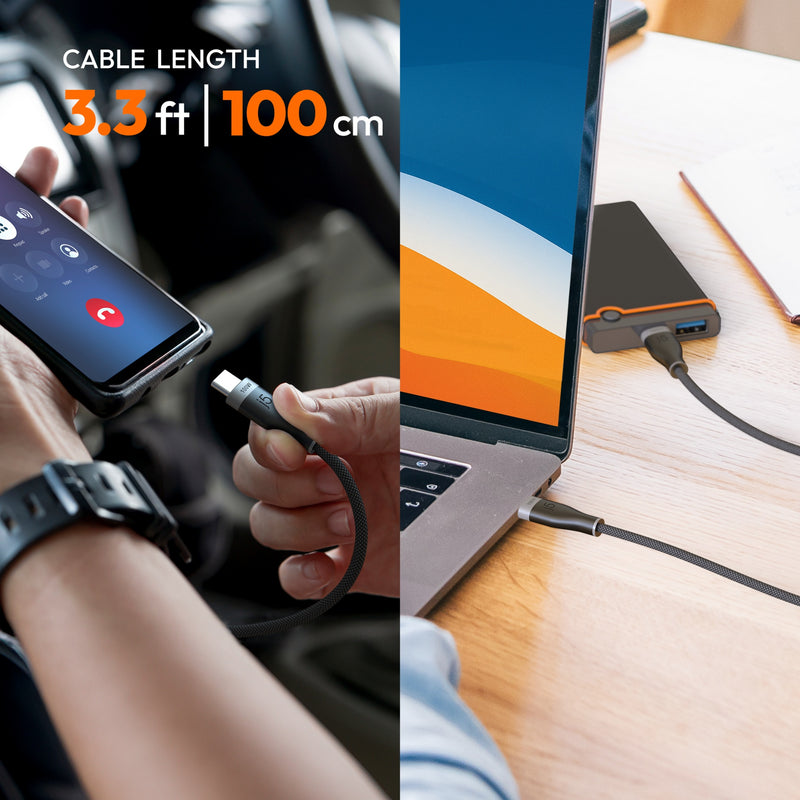JUCX20L10 USB-C® 100W Ultra Soft Double-Braided Fast Charging Cable 3.3 FT