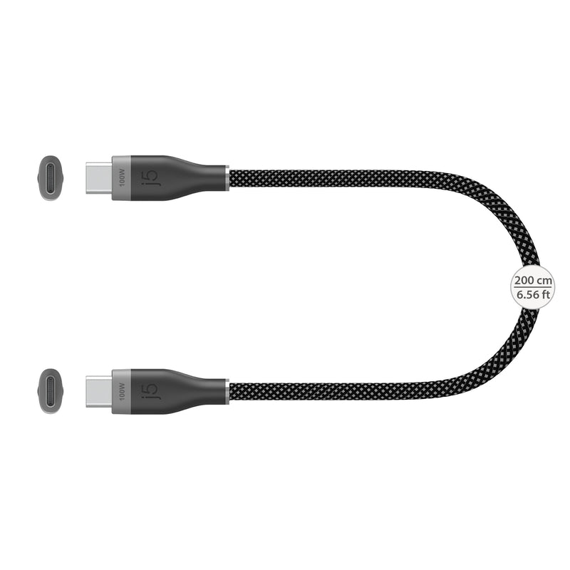JUCX20L20 USB-C® 100W Ultra Soft Double-Braided Fast Charging Cable 6.56 FT