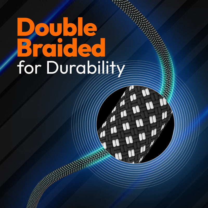 JUCX20L20 USB-C® 100W Ultra Soft Double-Braided Fast Charging Cable 6.56 FT