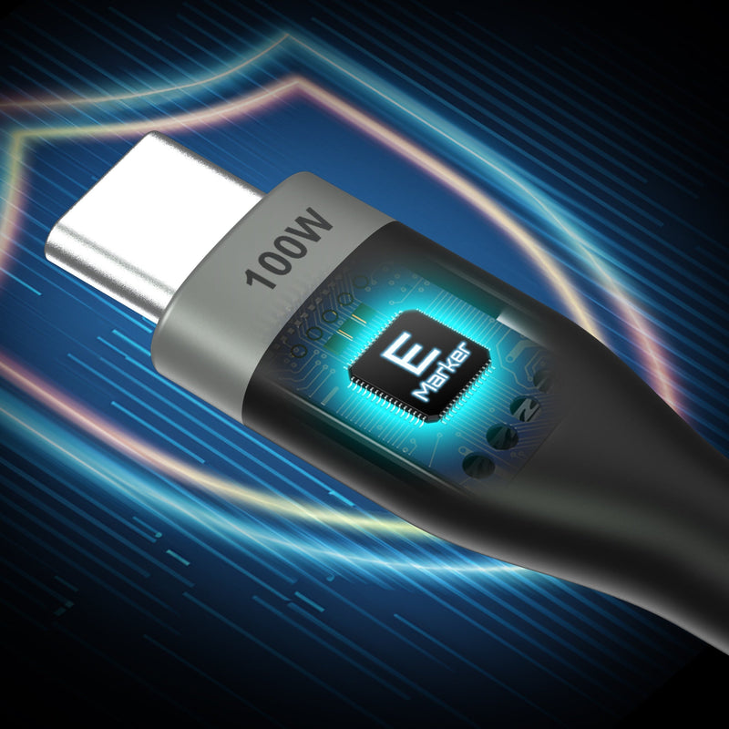 JUCX20L20 USB-C® 100W Ultra Soft Double-Braided Fast Charging Cable 6.56 FT