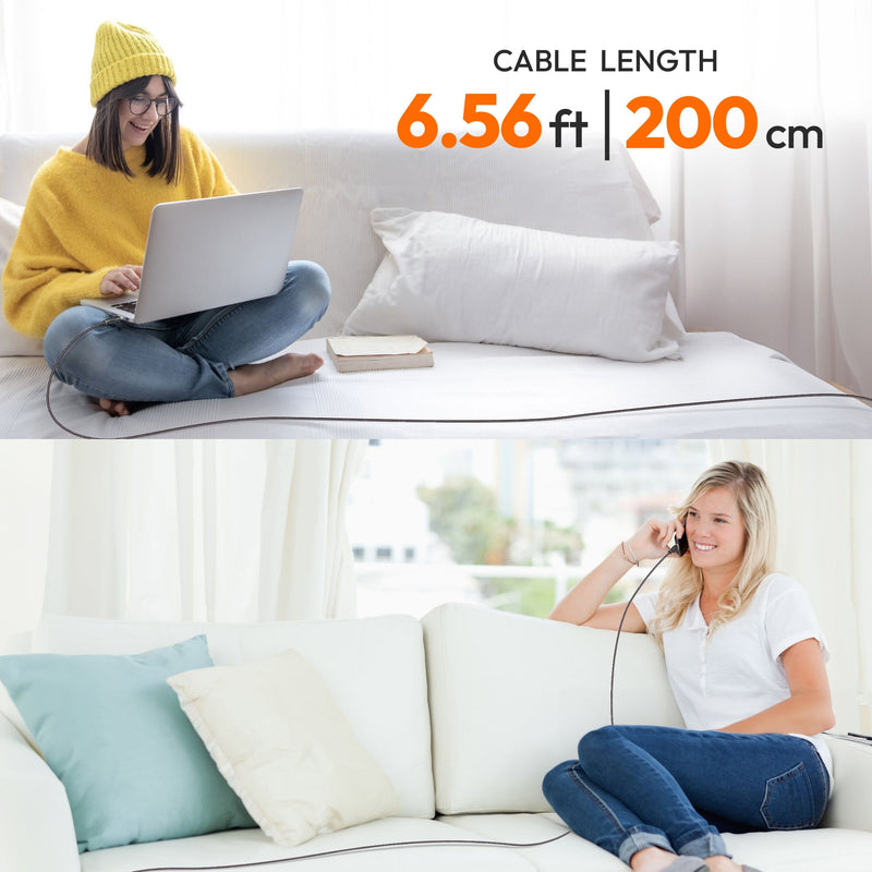 JUCX20L20 USB-C® 100W Ultra Soft Double-Braided Fast Charging Cable 6.56 FT