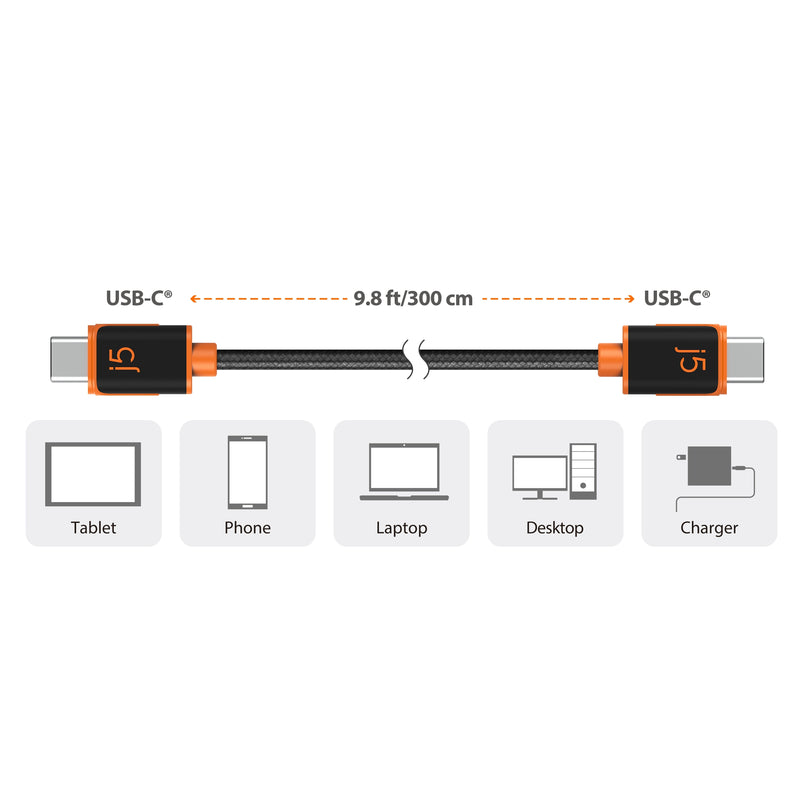 JUCX24L30 USB-C® to USB-C® Sync & Charge Cable (3m / 9.8 ft.)