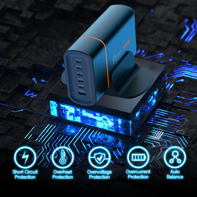 JUP67380 380W GaN USB-C® 6-Port Charger