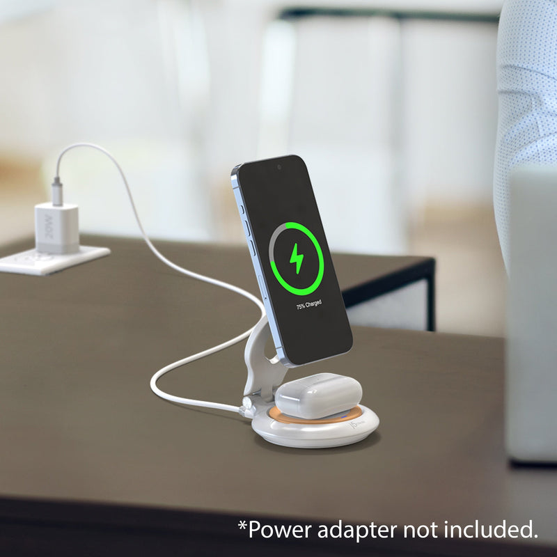 JUPW2415 Qi2 2-in-1 Magnetic Foldable Wireless Charging Station