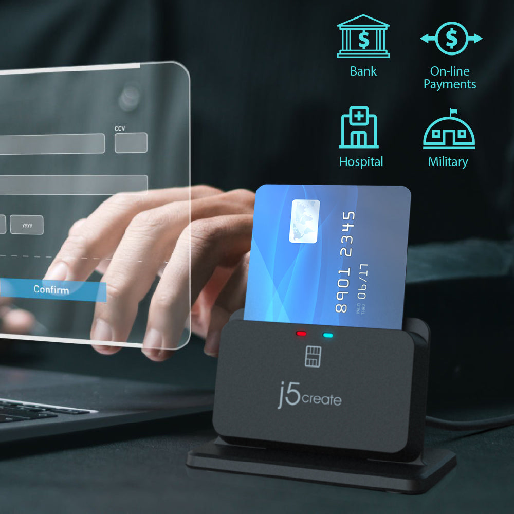 Card Reader Display JUR261 USB™ Smart Card / CAC Reader Stand – j5create International