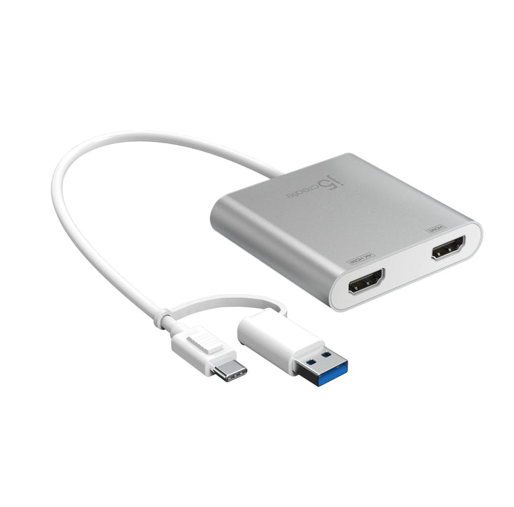 j5create USB-C® & USB-A to Dual HDMI™ Multi-Monitor Adapter (Mac & Windows)