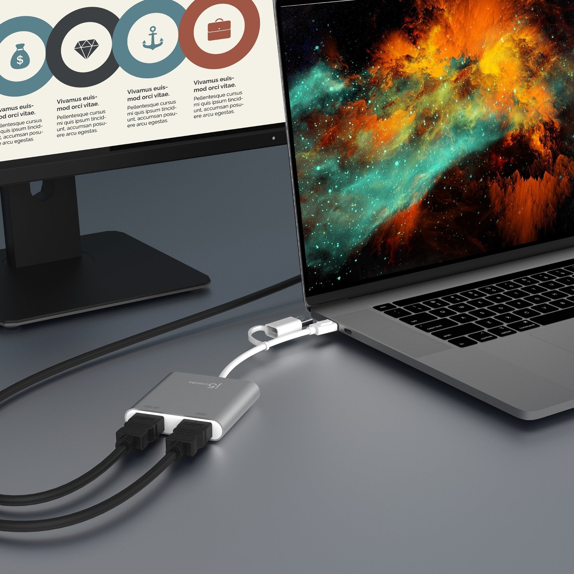 JCA365 USB-C® to Dual HDMI™ Multi-Monitor Adapter – j5create International
