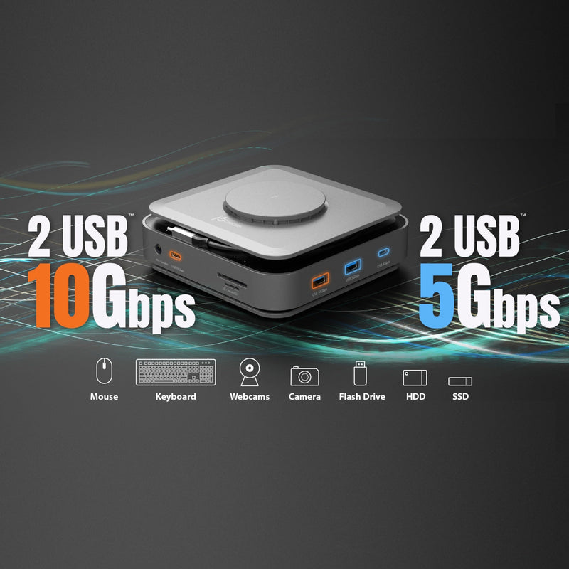 JCD3199P USB-C® Dock Dual 4K HDMI™ with 140W GaN PD 3.1 Power Adapter