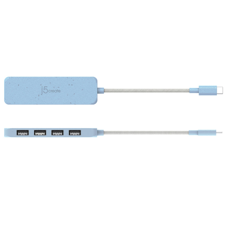 JCH341E Eco-Friendly USB-C® to 4-Port Type-A Gen 2 Hub