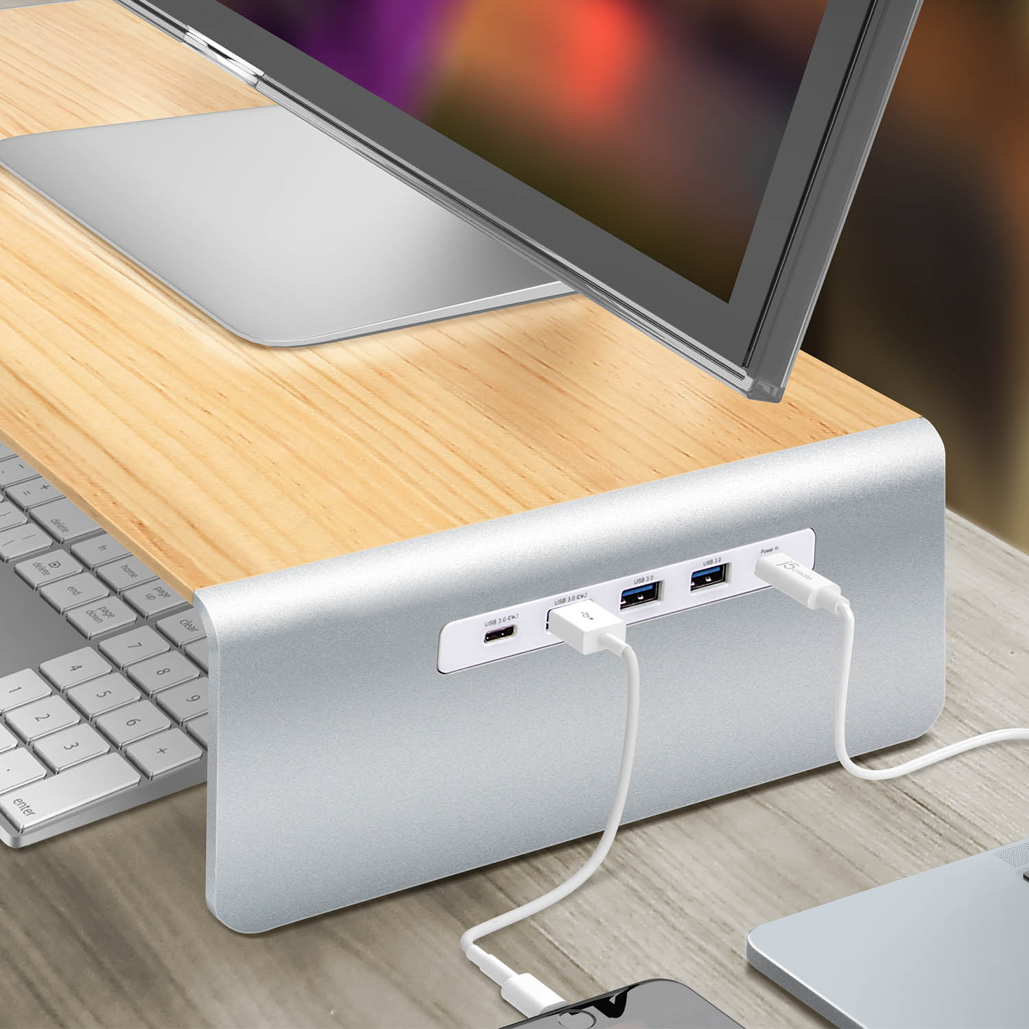 j5Create Houten Monitorstandaard Met Docking - kopen bij j5Create Houten Monitorstandaard Met Docking - kopen bij