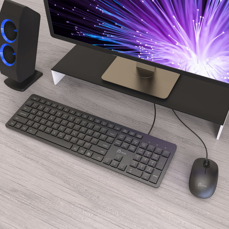 JIKMU115 Full-Size Desktop Keyboard and Mouse (Combo)