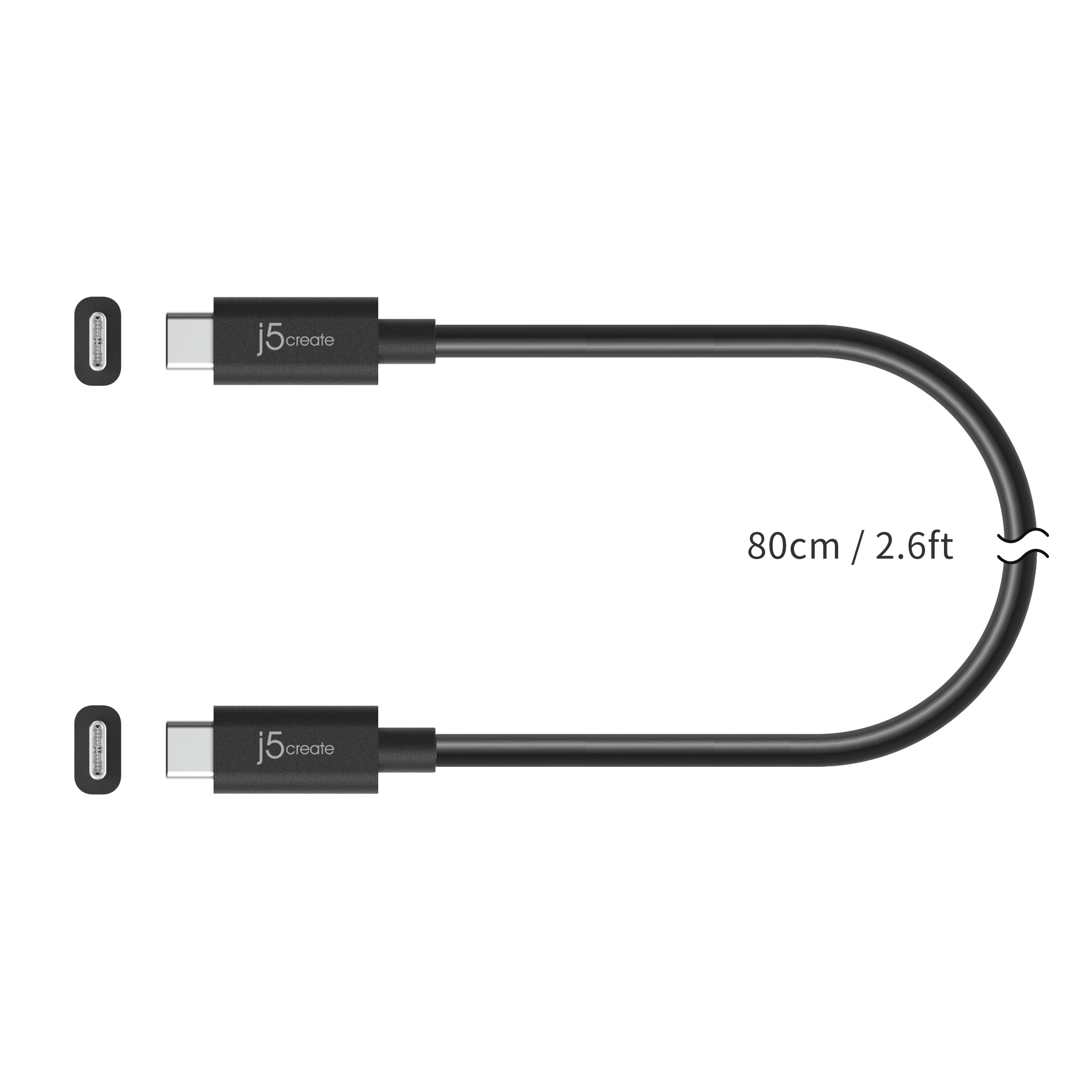 thumbnail image 2 of Jimier Thunderbolt 3 USB-C To USB-C Cable - 40Gbps, 100W, 8K@60Hz, USB4.0 (80cm) 2 of 5