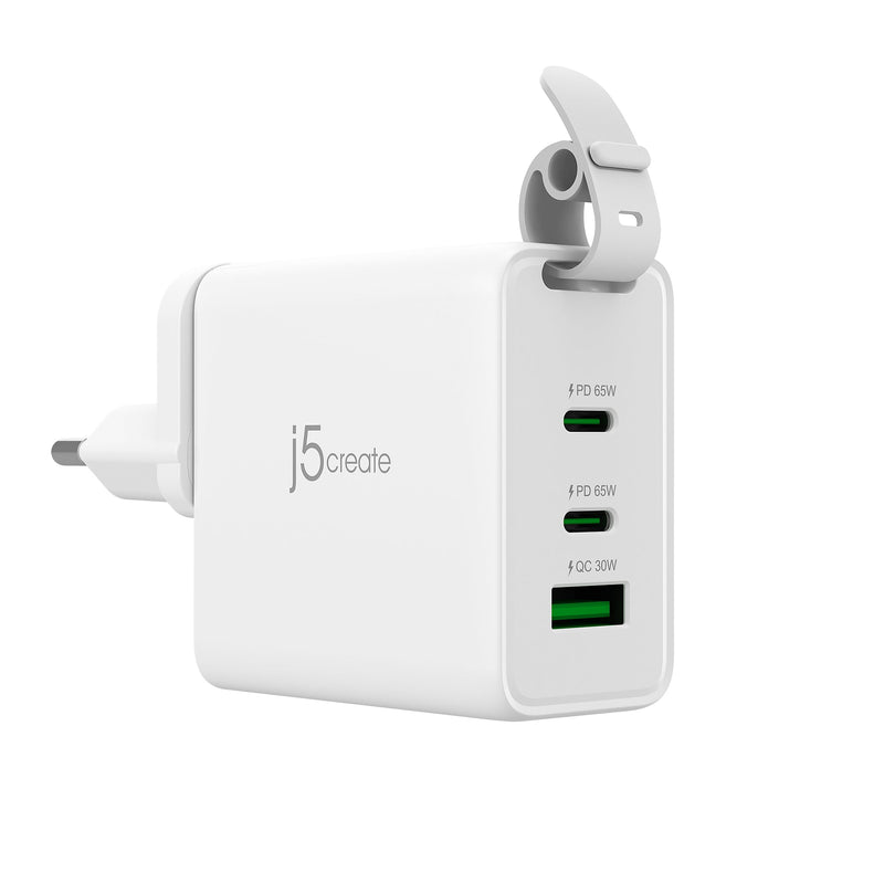 JUP3565C 65W GaN USB-C® 3-Port Travel Charger with a USB-C® cable