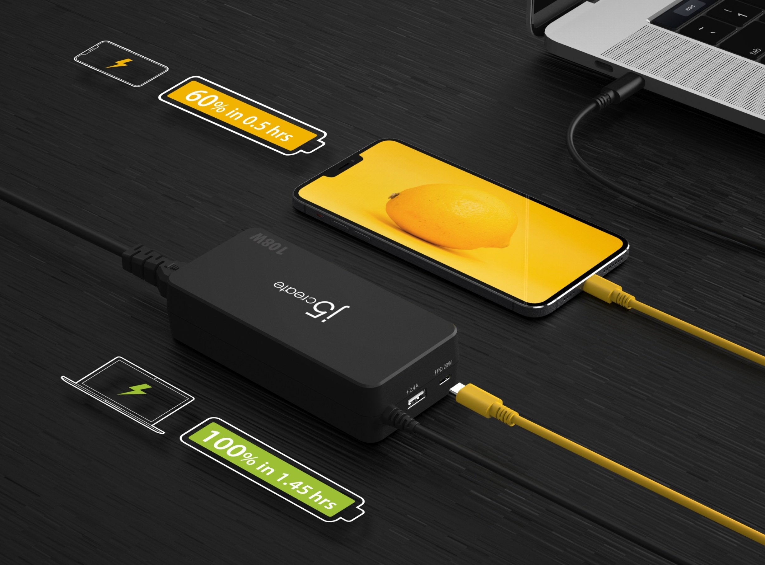 Caricabatterie USB-C J5create JUP2290 100W PD - Usato Funzionante Per Tablet/Portatile - Foto 1