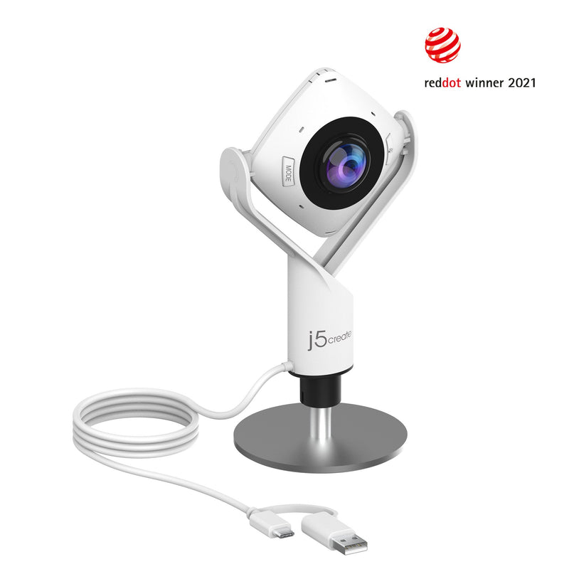 JVU368 360° AI-Powered Webcam with Speakerphone